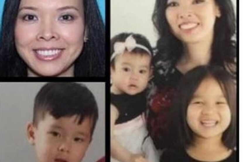 Christine Woo y sus hijos
