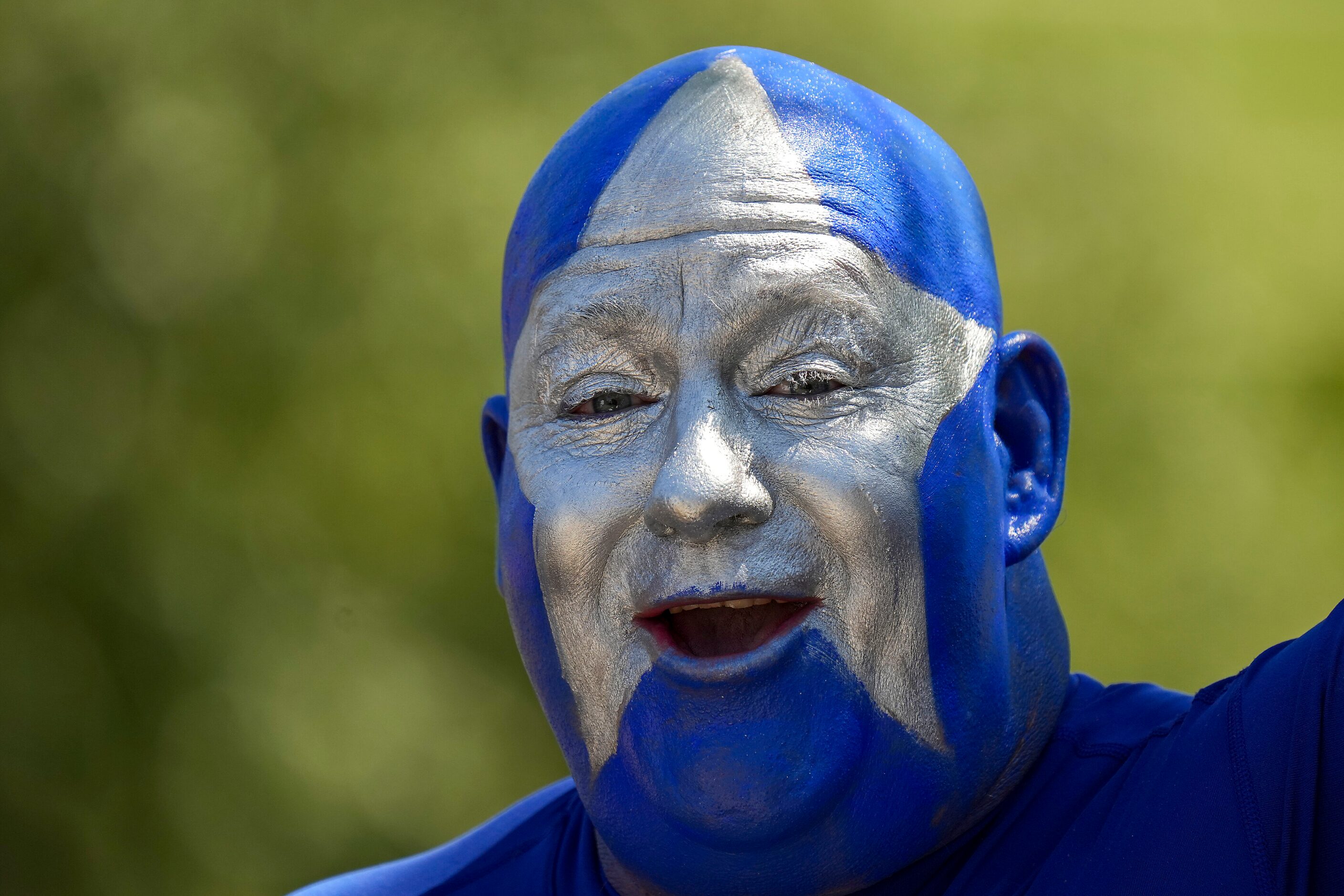 Dallas Cowboys fan Slim Hackett tailgates before an NFL football game at AT&T Stadium...