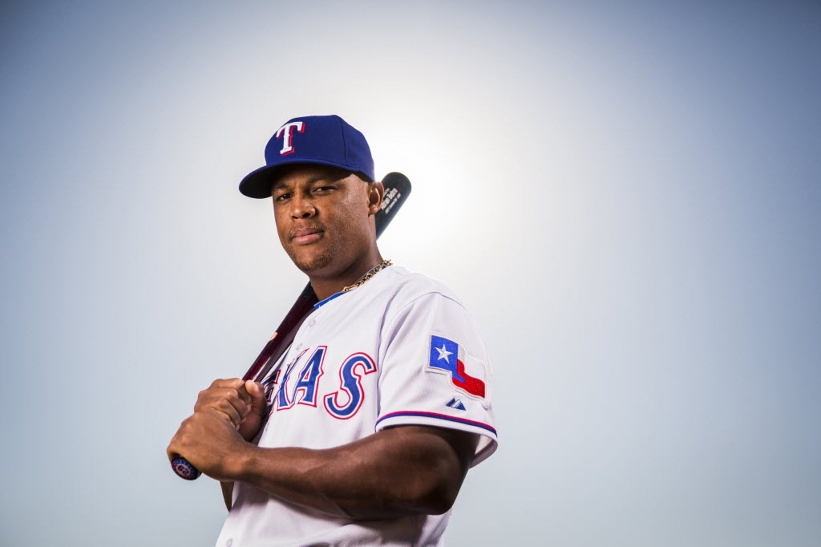 Texas Rangers third baseman Adrian Beltre photographed during spring training photo day at...