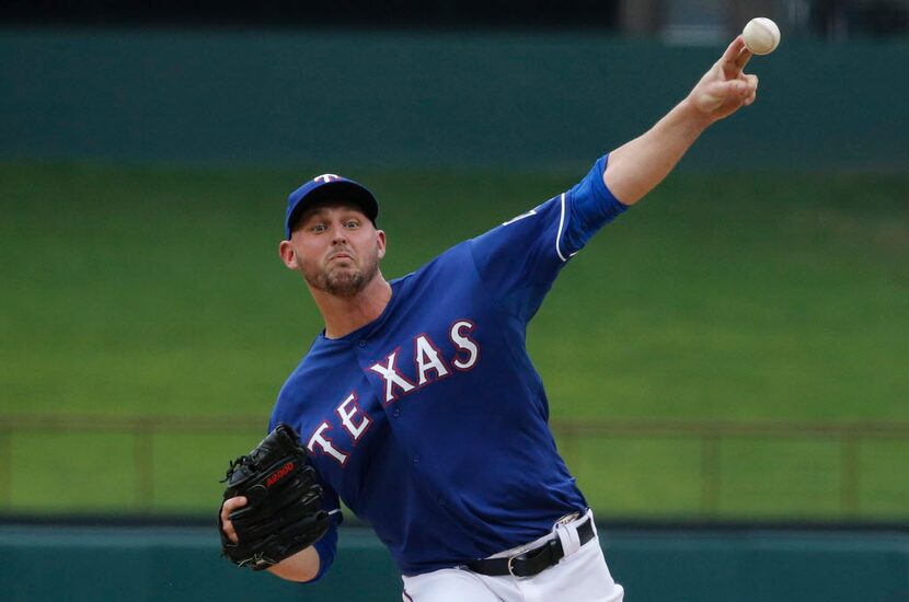 Texas Rangers starting pitcher Matt Harrison (54) is pictured during the Arizona...