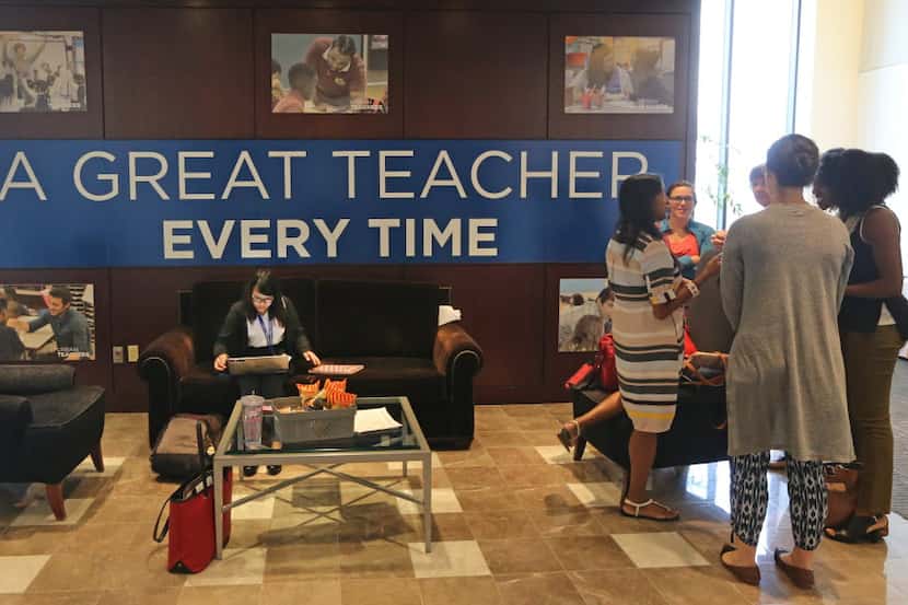 The scene at the Urban Teachers offices in Dallas, as DISD welcomes the first class of urban...