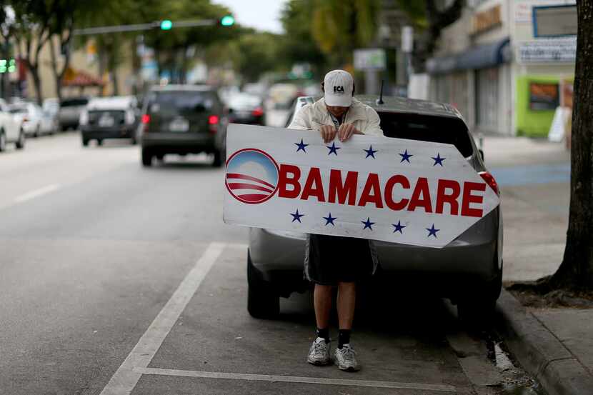 A Miami insurance company advertises to can sign people up for the Affordable Care Act, also...