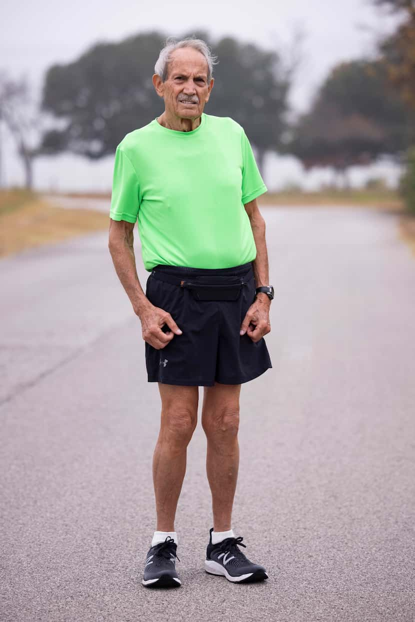 James Thruston, 84, poses for a photo on Friday, Dec. 3, 2021, at White Rock Lake in Dallas....