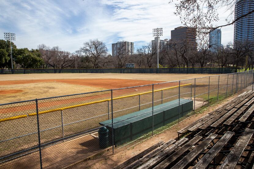 The ballpark at Reverchon Park in the Oak Lawn/Uptown area of Dallas on Friday, Feb. 7,...