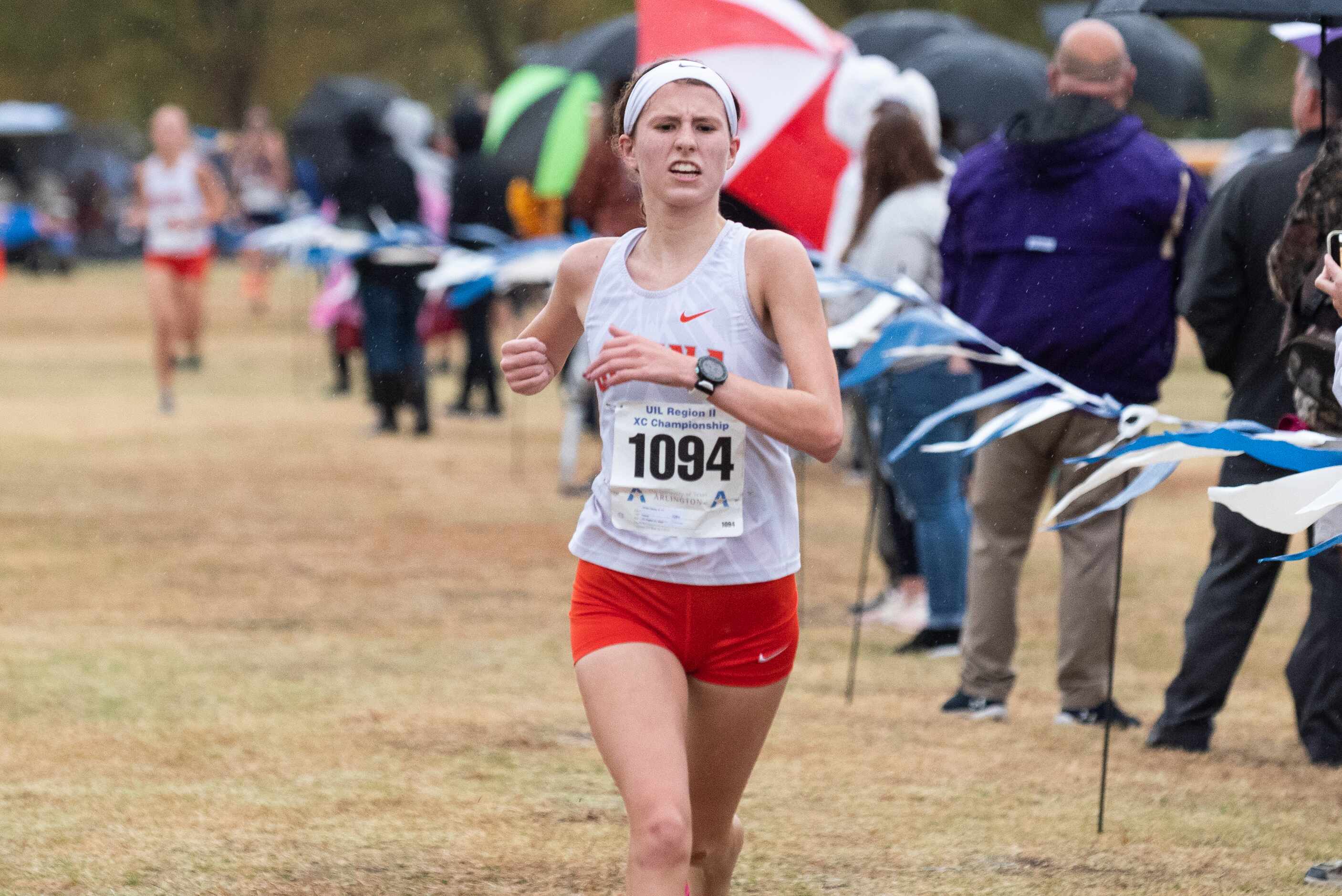 Celina runner Aimee Clarke finishes third in the 4A Girls UIL Region II cross country meet...