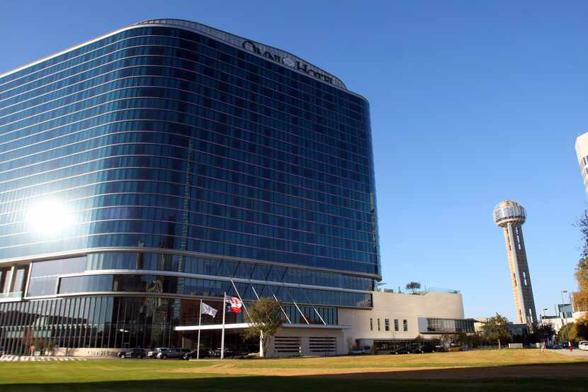 The Omni Dallas Hotel (left)