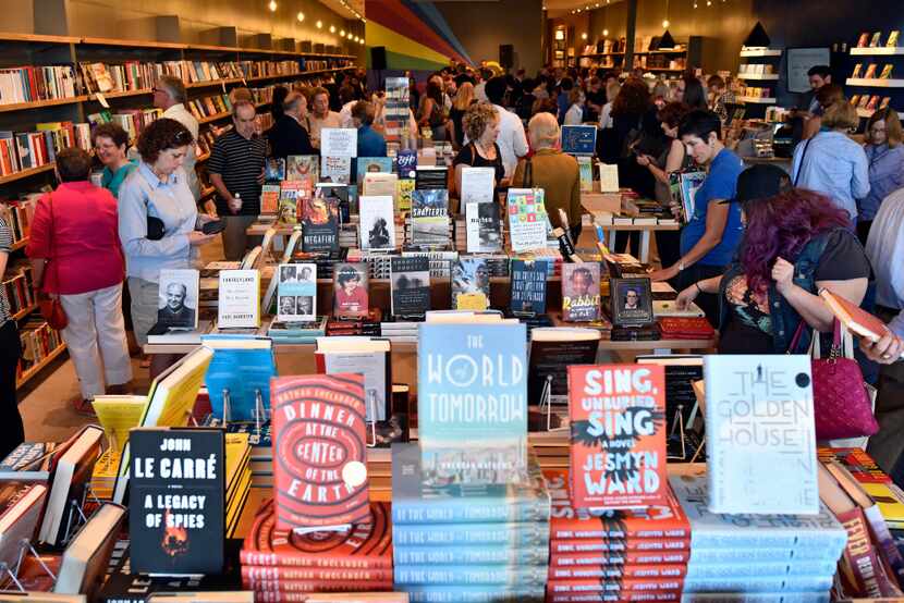 About 300 people crammed into Interabang Books in Dallas for its  the grand opening Monday.