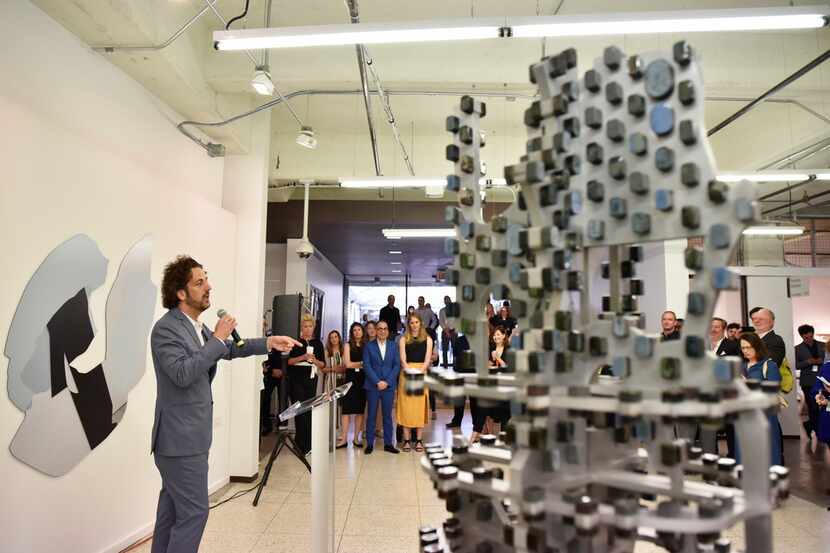 Brandon Kennedy, director of exhibitor relations, announces the fourth annual Dallas Art...