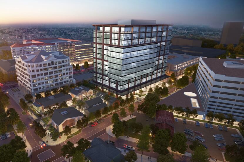 The Quadrangle redevelopment includes a 12-story office building on Howell Street.