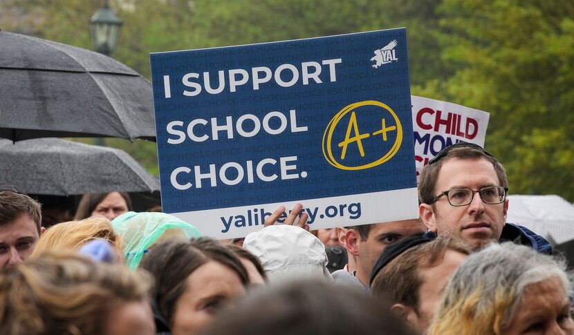 Supporters at a Texas Public Policy Foundation Parent Empowerment rally on Tuesday, March...