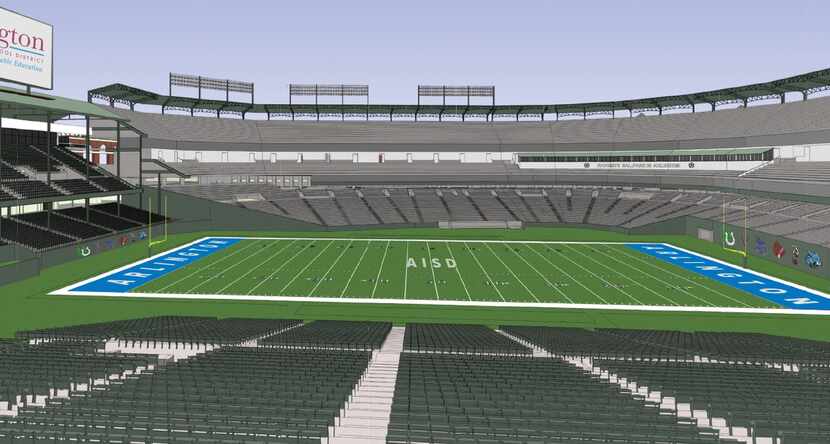 Arlington ISD football teams will play games at Globe Life Park in 2020. 
(Photo courtesy of...
