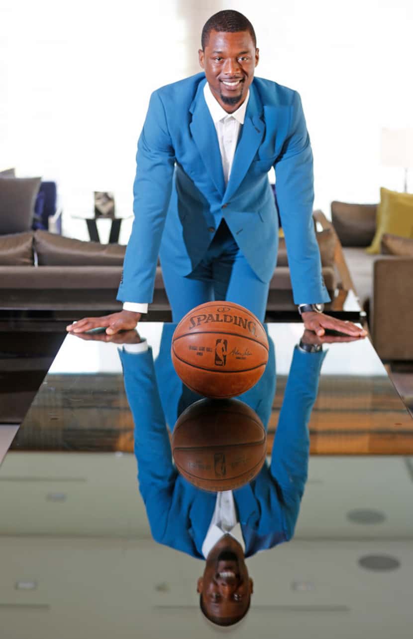 Dallas Mavericks basketball player Harrison Barnes is pictured at The Joule hotel in...