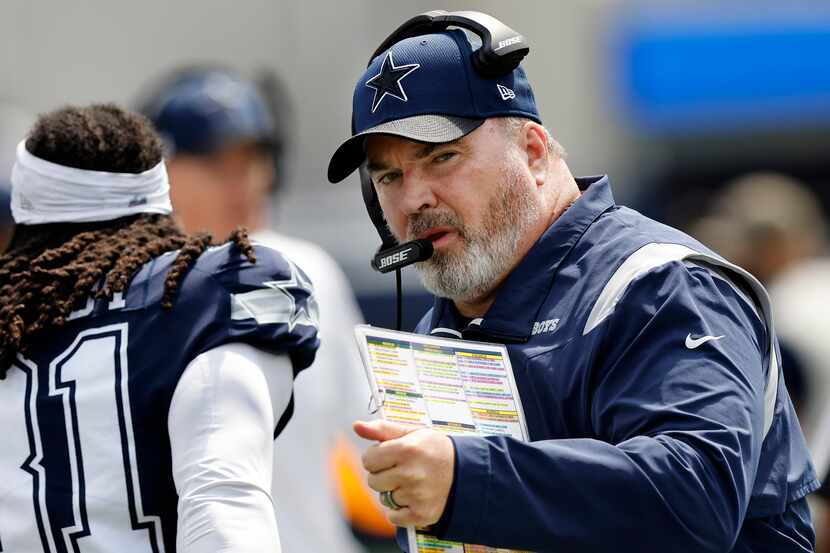 Dallas Cowboys head coach Mike McCarthy readies his team  to face the Los Angeles Chargers...