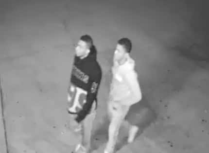 Two men accused of robbing a woman at gunpoint outside of a Fort Worth bar.