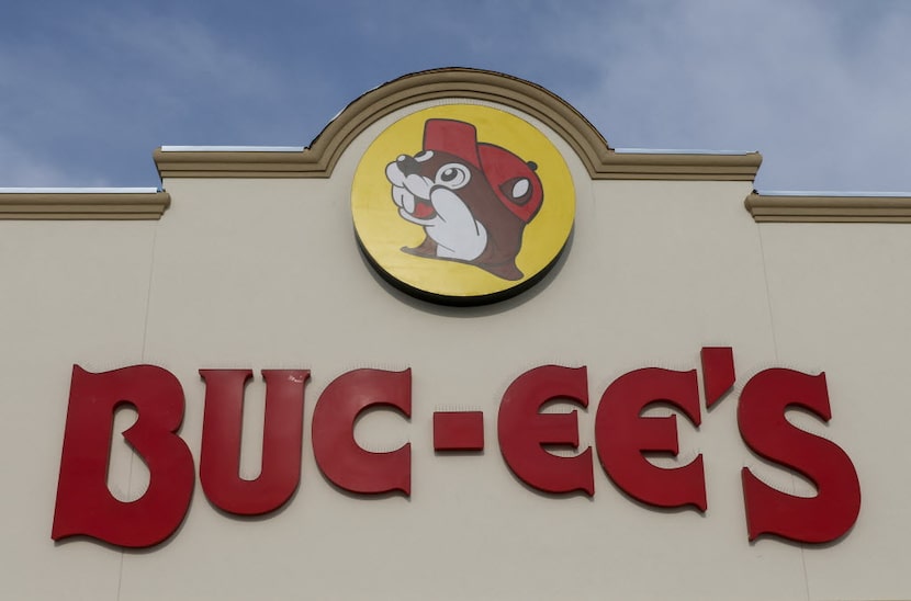 The sign over an entrance at a new Buc-ee's roadside travel store being built along I-20 at...