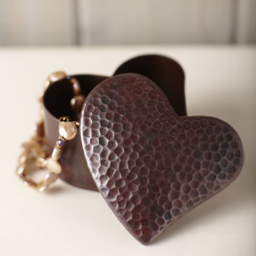 Heart smart: Made of hand- hammered, recycled copper by skilled coppersmiths, a handcrafted...