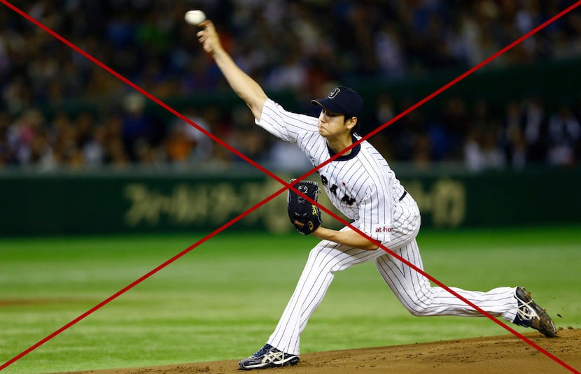 Japan s starter Shohei Otani pitches against South Korea during the first inning of their...