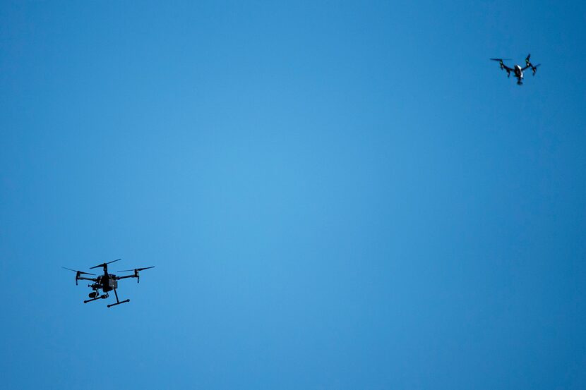 Police used drones to search for Sherin Mathews on the campus of Richland College on Oct. 17.