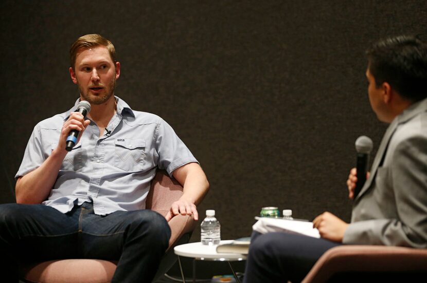 Journalist and author Brantley Hargrove (left) went storm-chasing to prepare to write the...