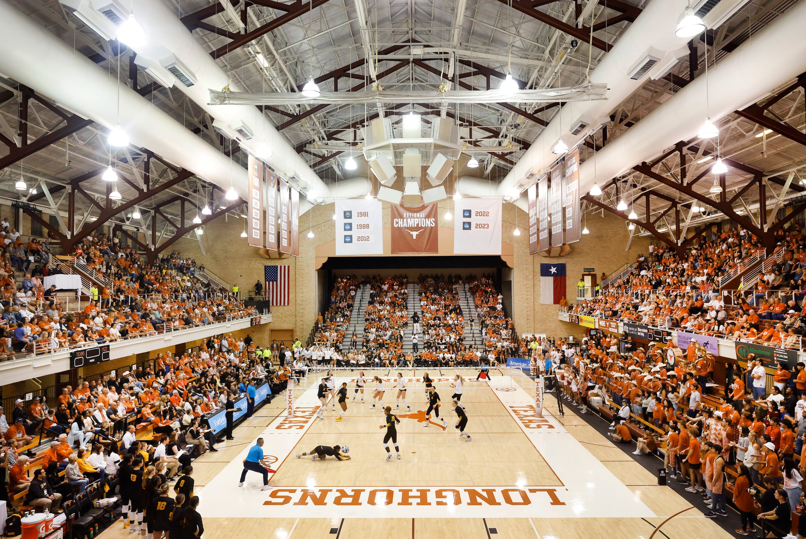 The two-time defending national champion University of Texas women’s volleyball team faces...