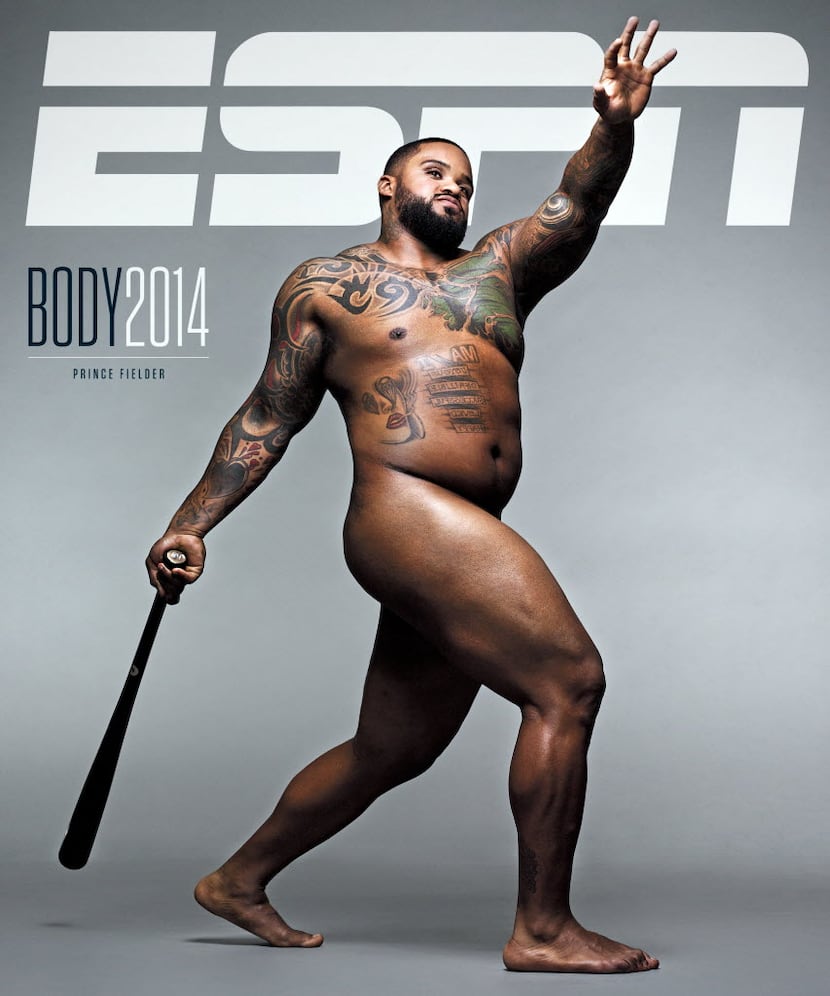 espn magazine - body 2014 issue - prince fielder - naked - nude - cover / photo courtesy ESPN