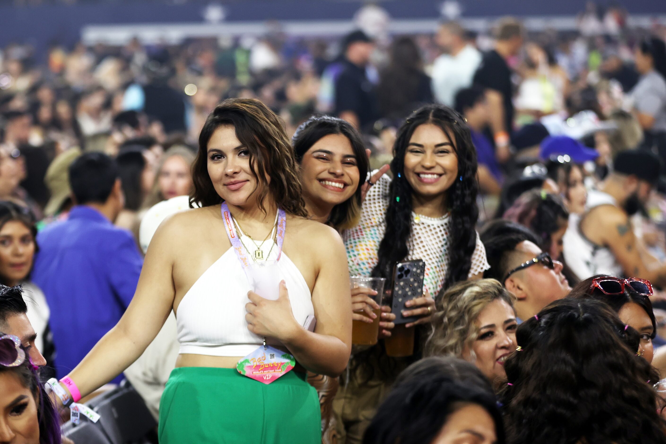 ARLINGTON, TEXAS - SEPTEMBER: Fans of Bad Bunny attend the World’s Hotters Tour at AT&T...