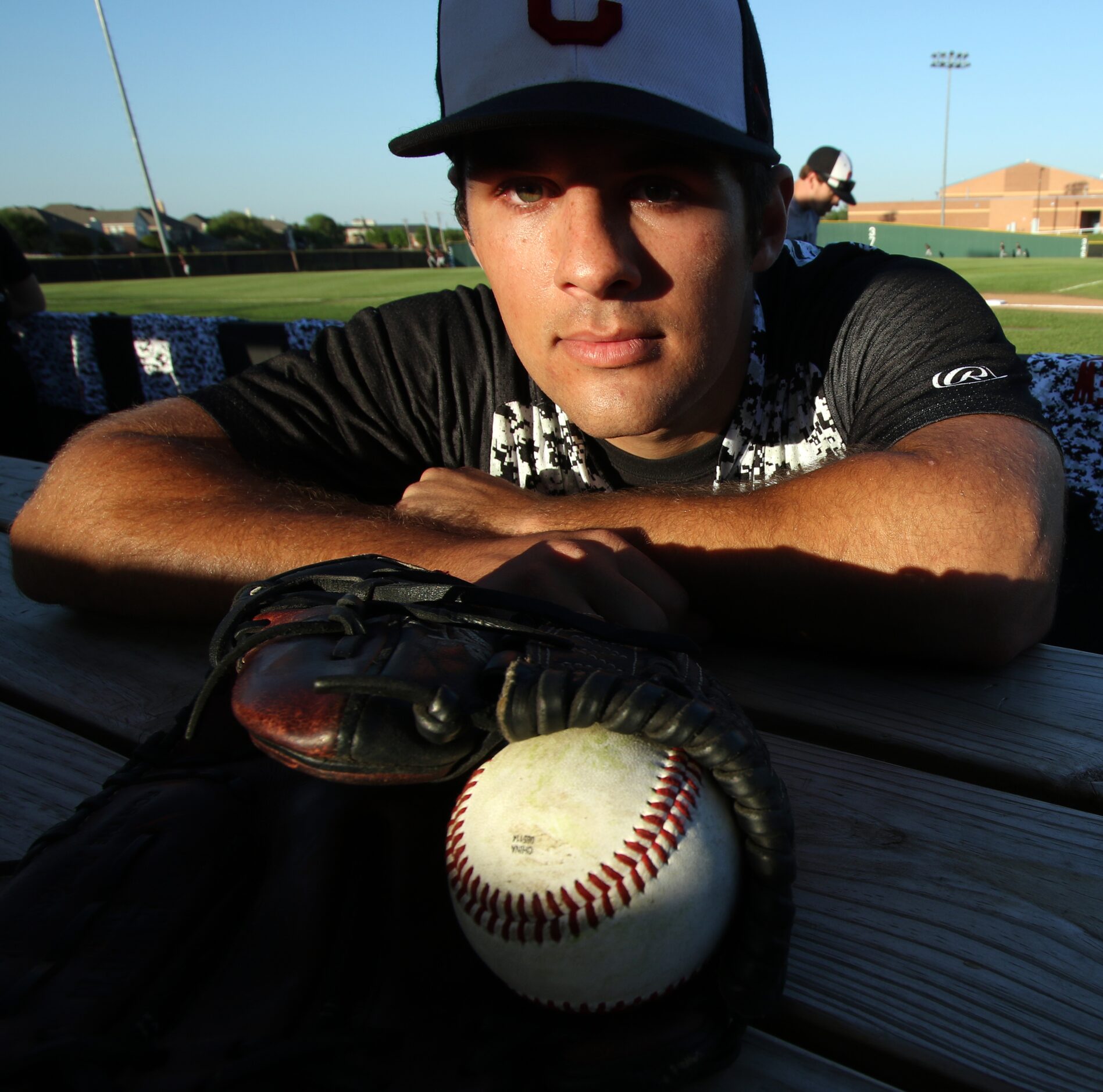 Carrollton Creekview pitcher Brandon White (15) prior to the start of their game against...