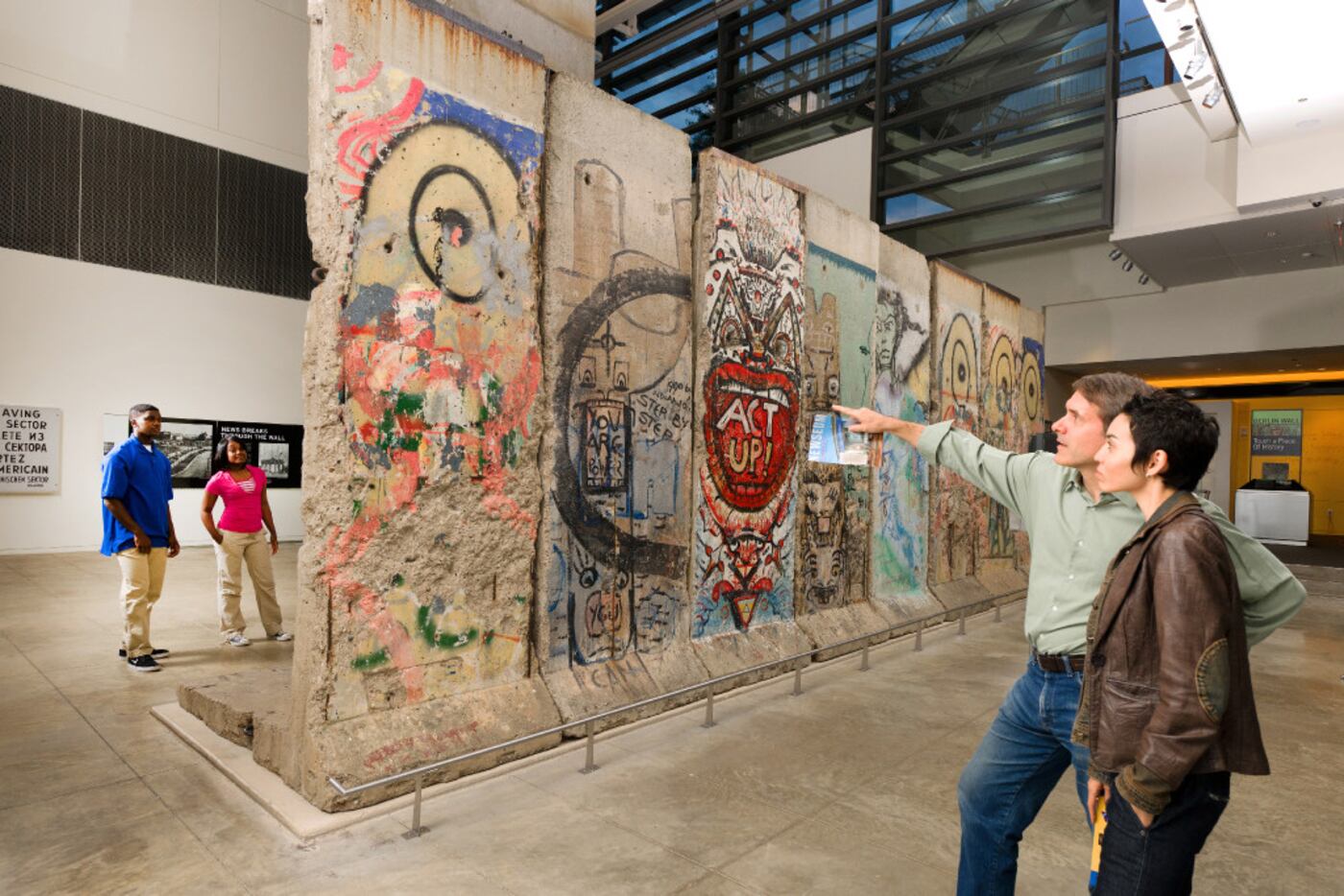 A chunk of the Berlin Wall is on display at the Newseum in Washington. 
