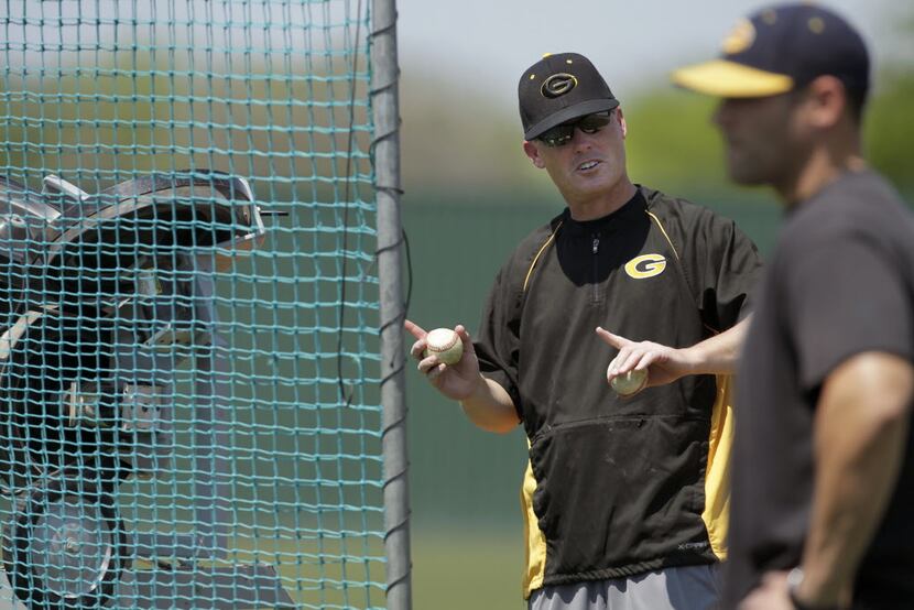Garland coach Nick Siratt during baseball practice in Garland, Texas on Tuesday, April 22,...