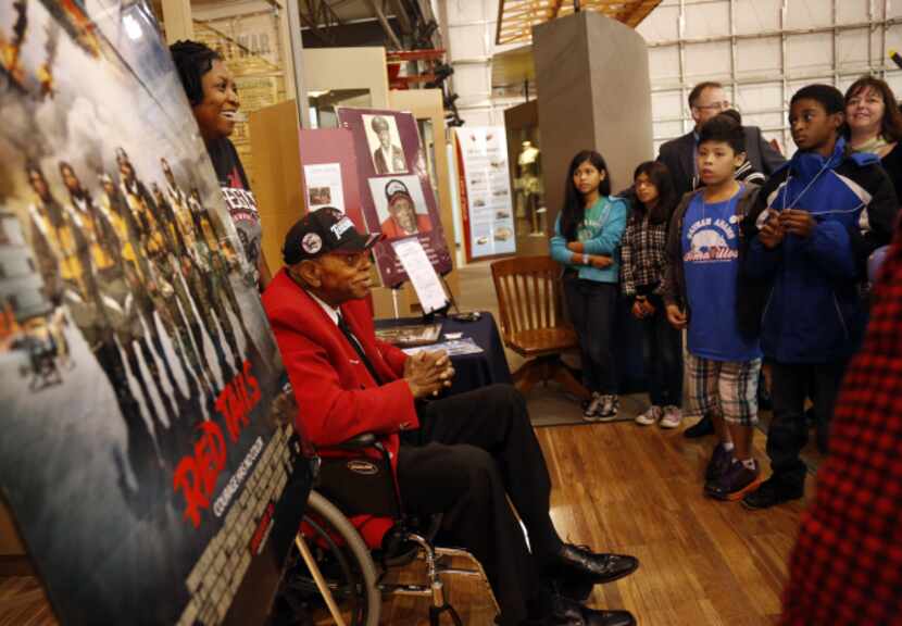 Homer Hogues, a member of the Tuskegee Airmen during World War II, told students in 2013 at...