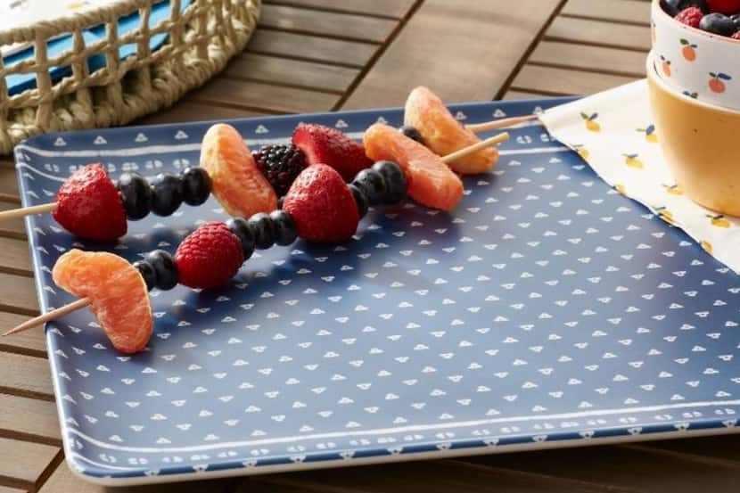 Serving tray with fruit