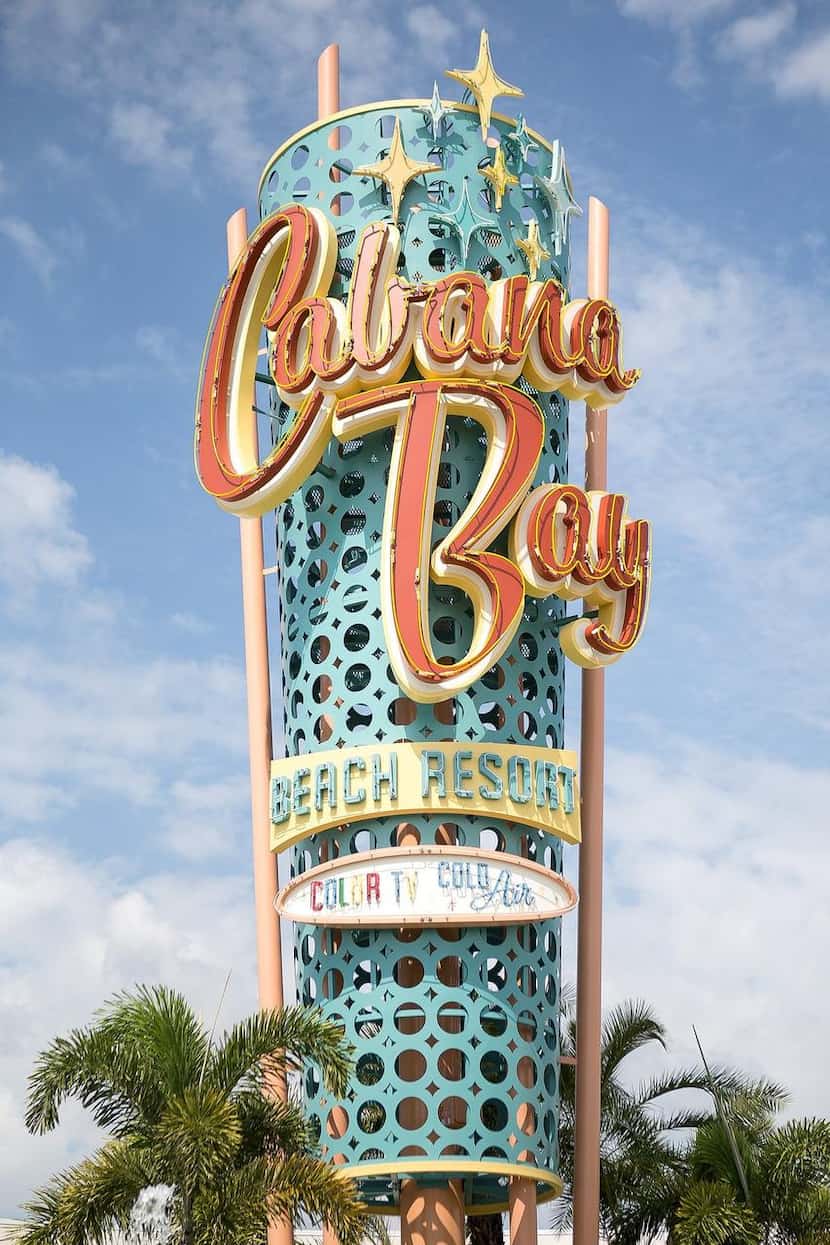 
The signage fits in with the Space Age decor of the Florida resort.
