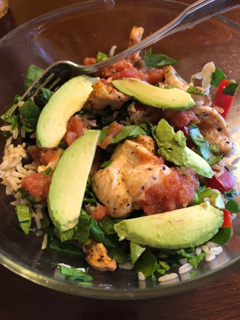 One-Pan Chicken Fajitas used in a salad