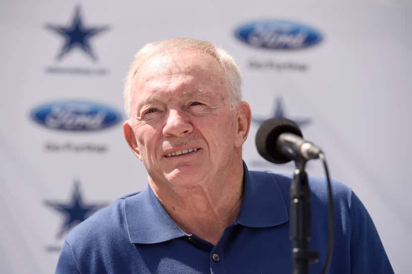 Dallas Cowboys owner Jerry Jones speaks during the state of the team news conference at...