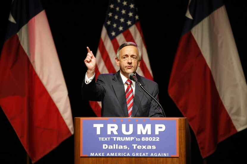 Robert Jeffress, Pastor of First Baptist Dallas, speaks during the Donald Trump campaign...