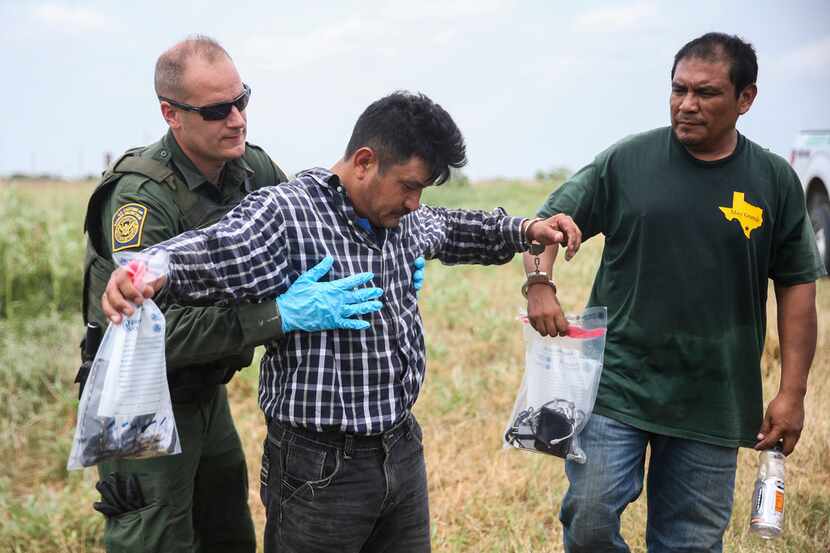 A group of immigrants who illegally crossed the border from Mexico into the United States...
