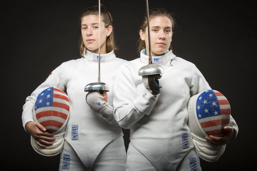 Olympic fencers, and sisters, Courtney (right) and Kelley Hurley photographed on Tuesday,...