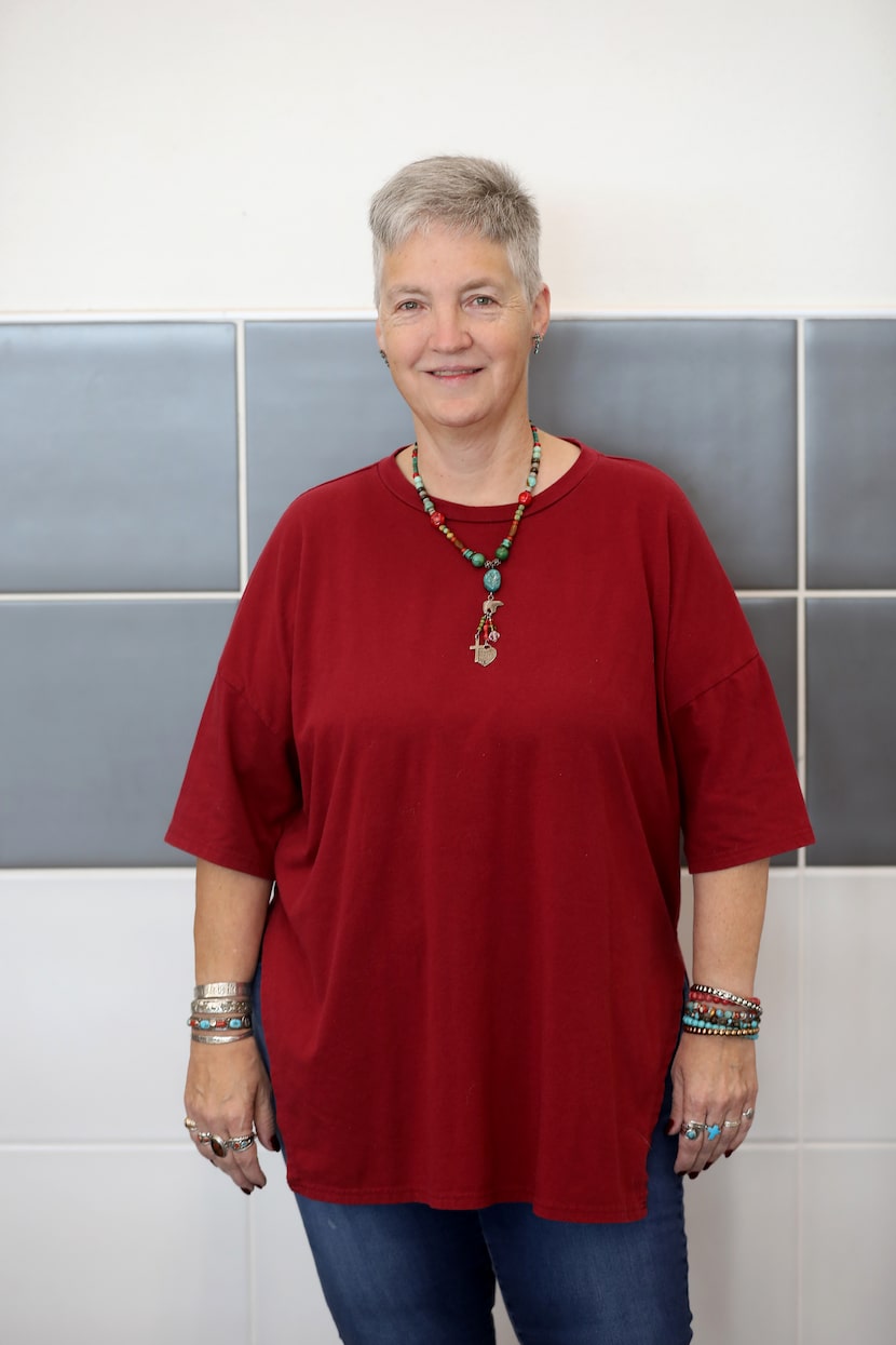 Princeton ISD candidate Dana Pendland Jone poses during a forum at Lovelady High School in...