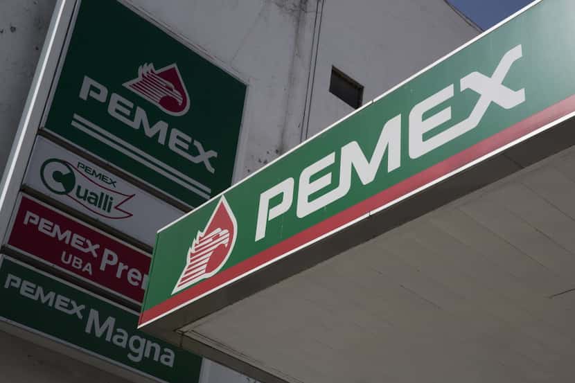 Petroleos Mexicanos (Pemex) signage is displayed at the company's gasoline station in the...