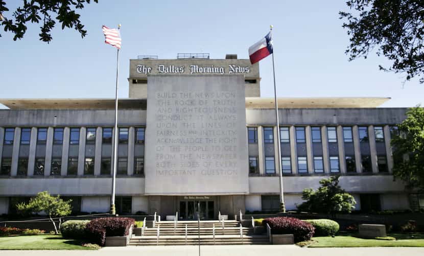 The large inscription in front of The Dallas Morning News is one of the most recognizable...