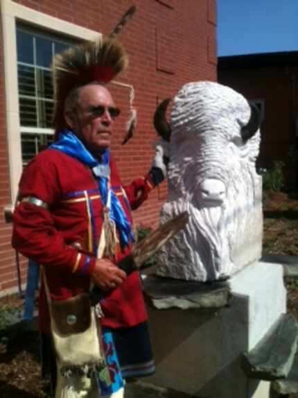 Jim Gates, a Kaw Indian, traveled from Oklahoma to celebrate the dedication of White Buffalo...