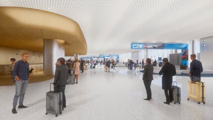 A video rendering shows the updated and reconstructed Terminal C planned at DFW Airport. 