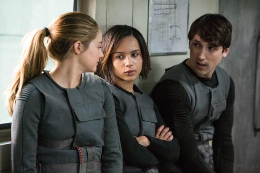 
Shailene Woodley (from left), Zoë Kravitz and Ben Lloyd-Hughes star in Divergent.

