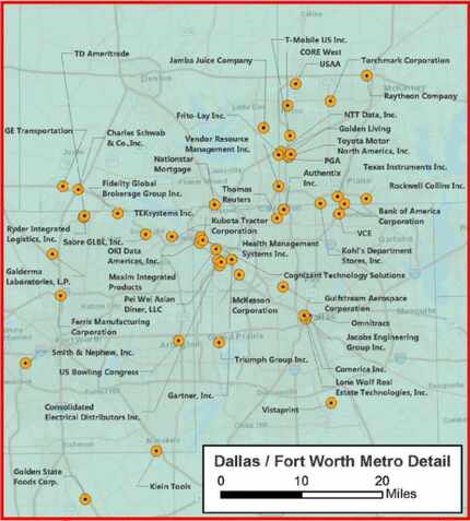 Texas Enterprise Fund recipients in Dallas-Fort Worth.