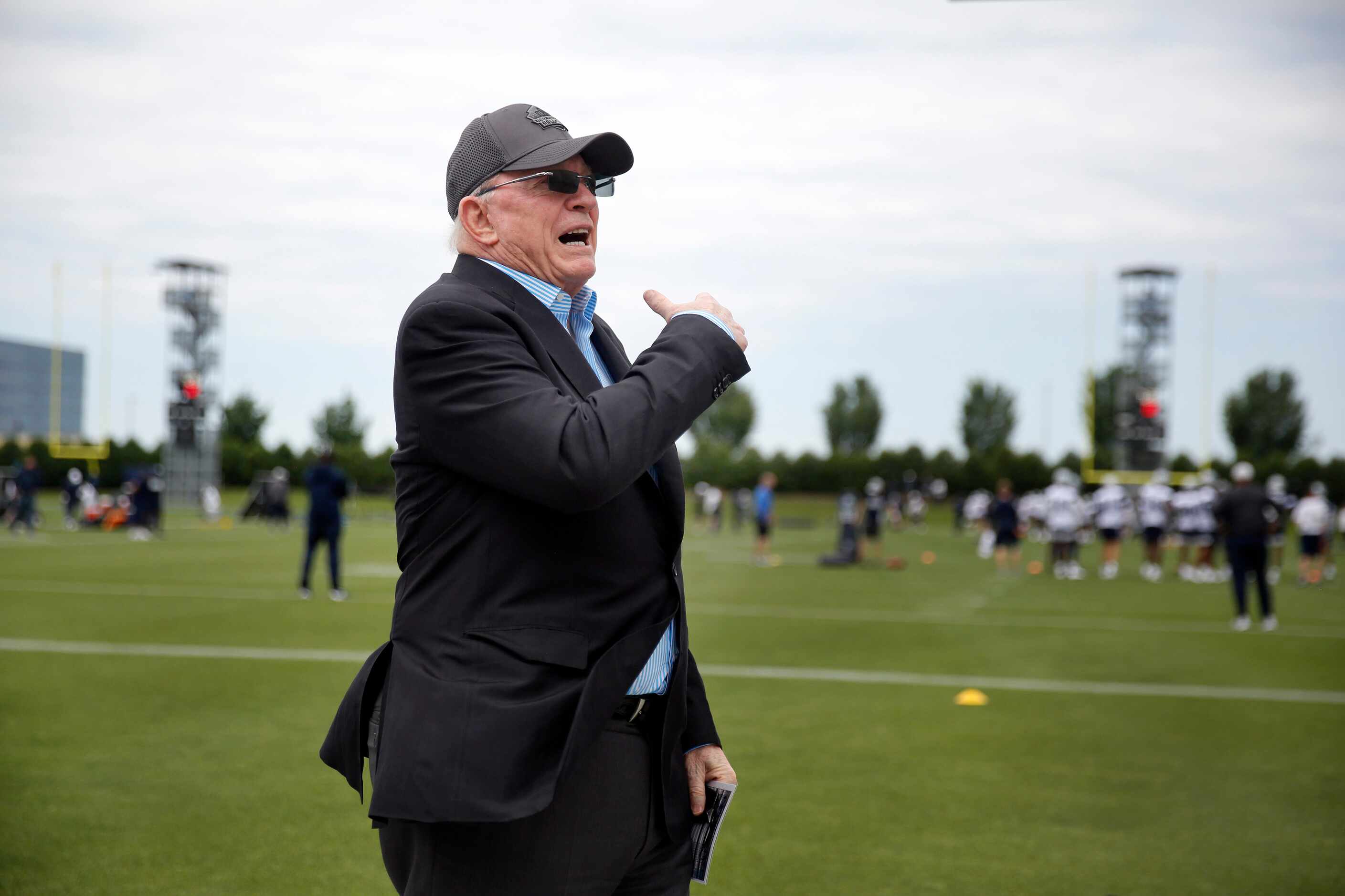 Before rookie minicamp began, Dallas Cowboys owner Jerry Jones came over to update the media...
