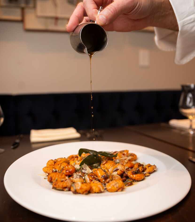 Sweet potato gnocchi with sage brown butter, pancetta, toasted pumpkin seeds and pecorino...