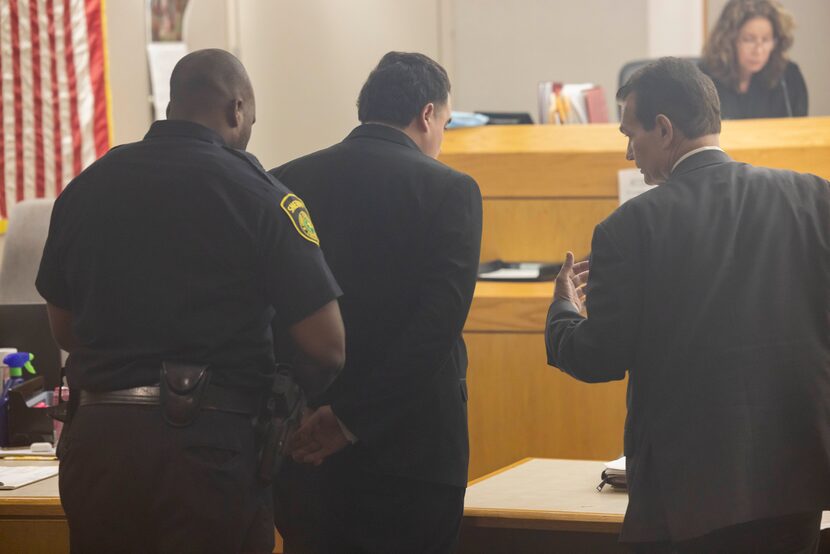 Defendant Ivan Joey Piedra talked with his defense attorney, Tom Cox, after Piedra was found...