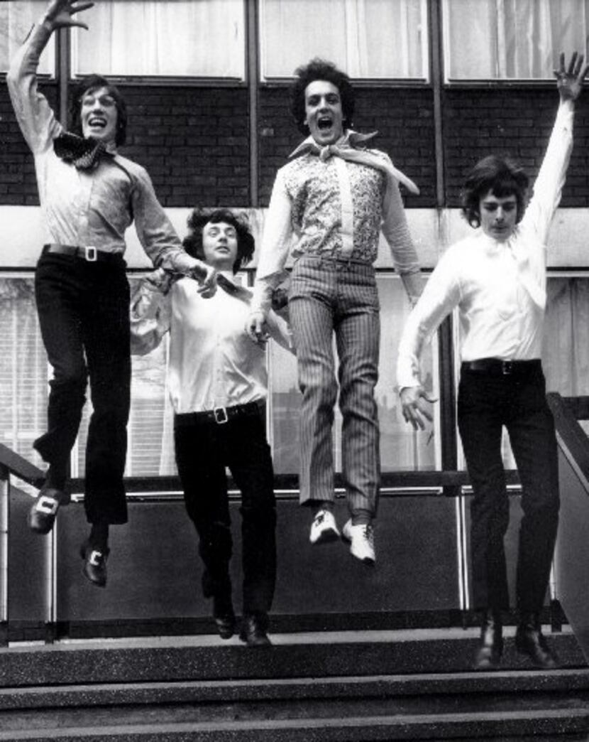 In this file photo dated March 3, 1967, members of the rock band Pink Floyd, Roger Waters,...
