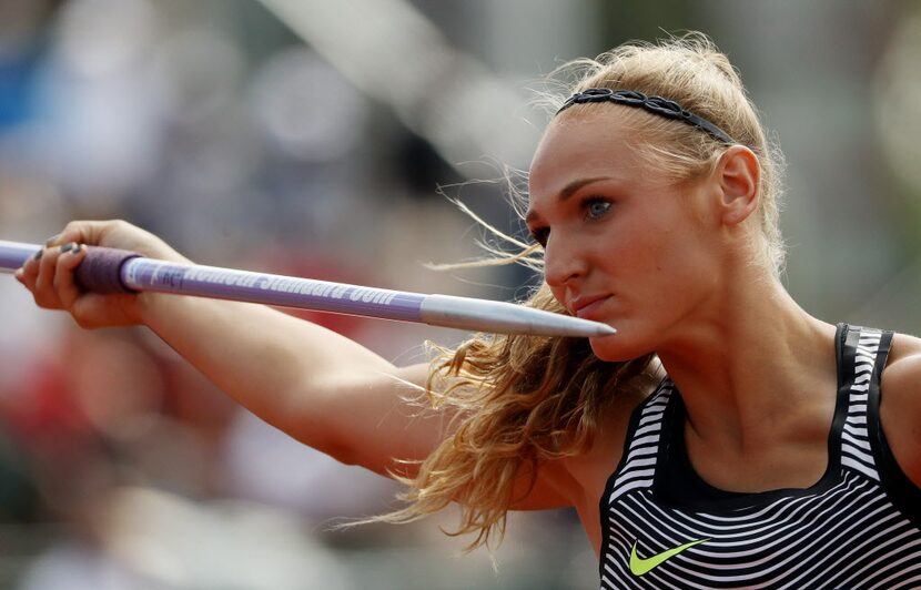 EUGENE, OR - JULY 09:  Maggie Malone competes in the Women's Javelin Throw Final during the...