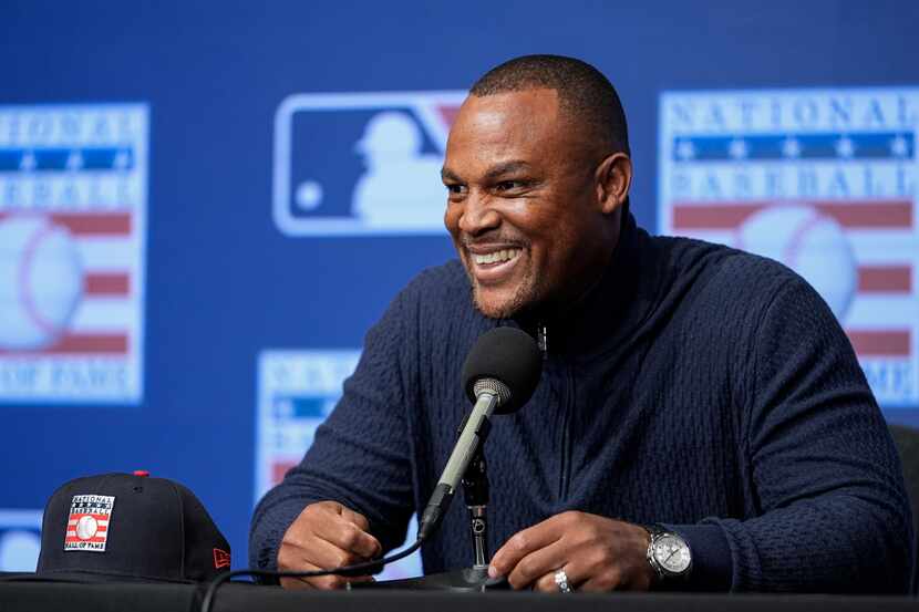 Former Texas Rangers third baseman Adrian Beltre speaks during a news conference about his...
